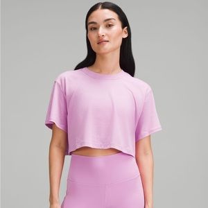 NWT Lululemon All Yours Cropped T-Shirt Sz 8 Dahlia Mauve